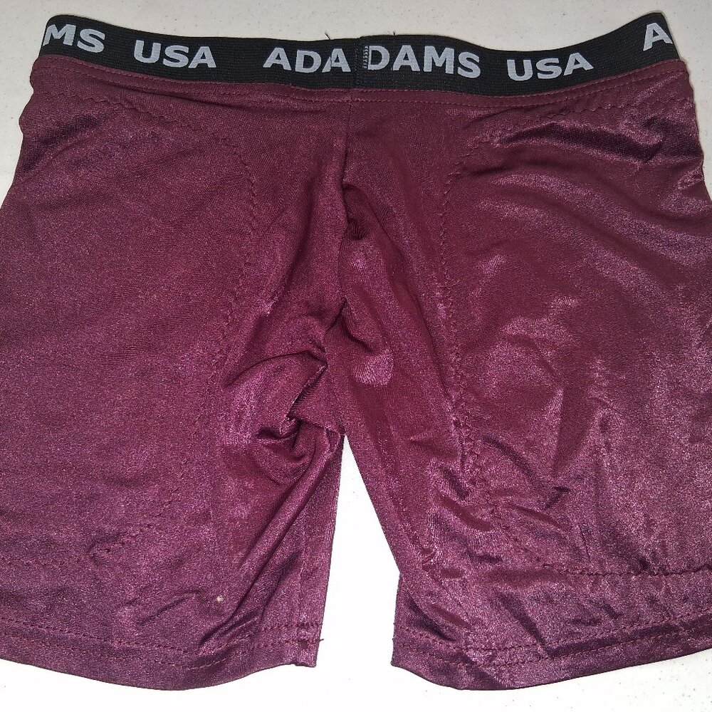 NOS Womans Adams USA Sliding Shorts MAROON padded SMALL 18/20